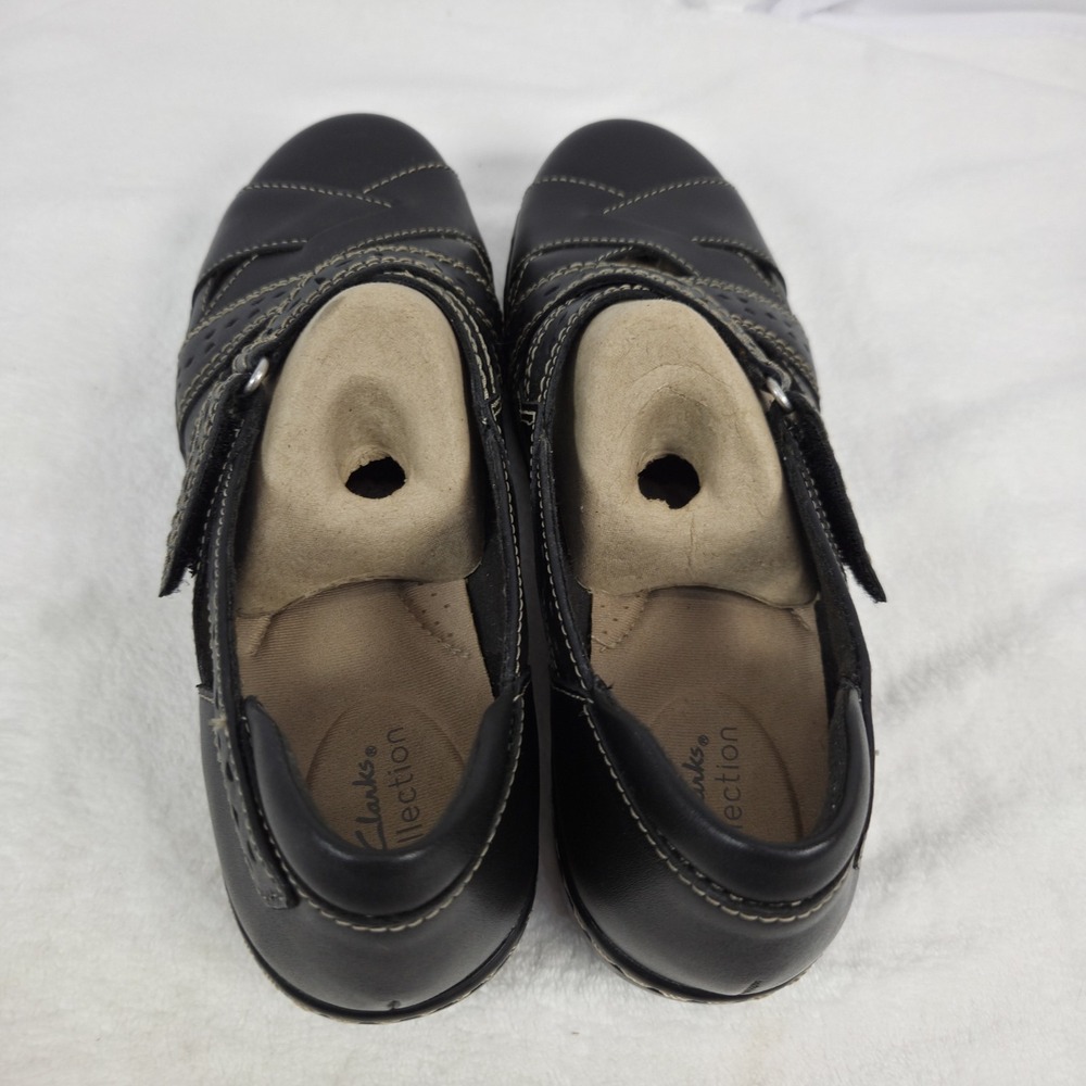 Clarks Women's Size 8.5 M Ashland Spin Q Black Leather Shoes - Picture 5 of 16